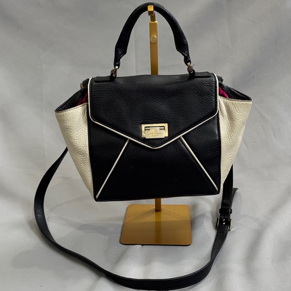 kate spade Handbags - Kate Spade New York Black & White Leather Crossbody / Top Handle Bag